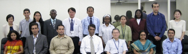 Fourteen trainees with SIAP staffs and Mr. Kawasaki, Director-General of the SBJ