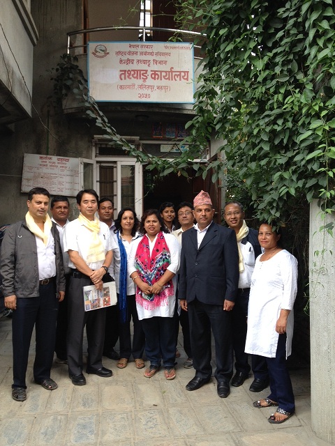 Photo 2. In front of Kathmandu Statistics Office of Central Bureau of Statistics 