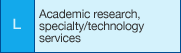 L: Academic research, specialty/technology services