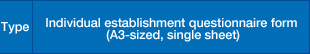 Type/Individual establishment questionnaire form (A3-sized, single sheet)