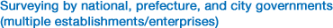 Surveying by national, prefecture, and city governments (multiple establishments/enterprises)