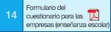 14 Formulario del cuestionario para las empresas (enseñanza escolar)