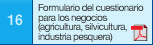 16 Formulario del cuestionario para los negocios (agricultura, silvicultura, industria pesquera)