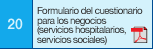 20 Formulario del cuestionario para los negocios (servicios hospitalarios, servicios sociales)