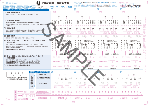 イメージ：基礎調査票第1面