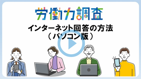 動画　労働力調査　インターネット回答の方法（パソコン版）別ウィンドウで開きます