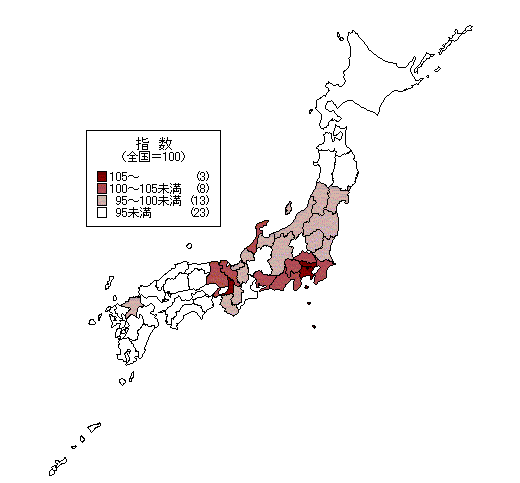 図2-3 都道府県別指数(サービス)