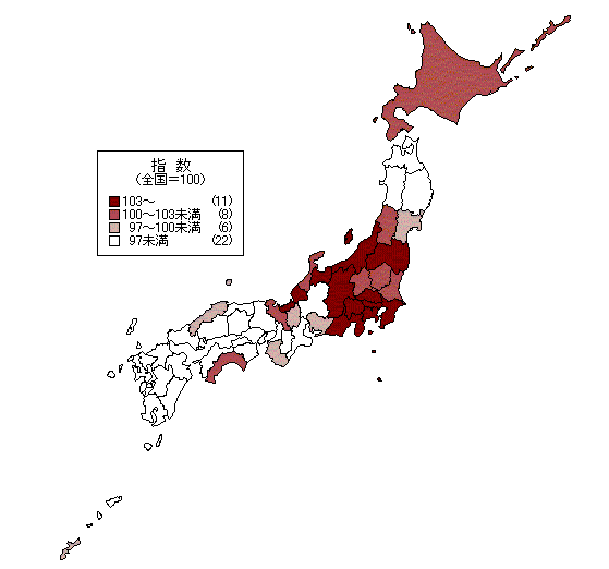 図2-4 都道府県別指数(外食)
