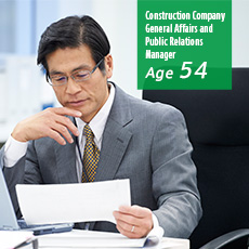 Construction Company General Affairs and Public Relations Manager Age 54
