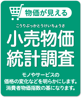 物価が見える 小売物価統計調査：モノやサービスの価格の変化などを明らかにします。