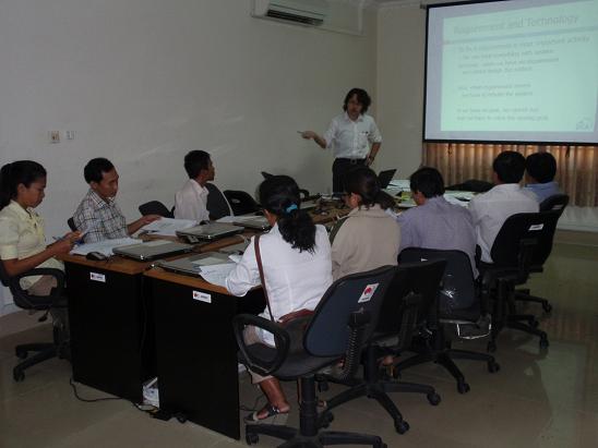 Photo 2. The Lecturer is from the Statistics Bureau (JICA Expert). 