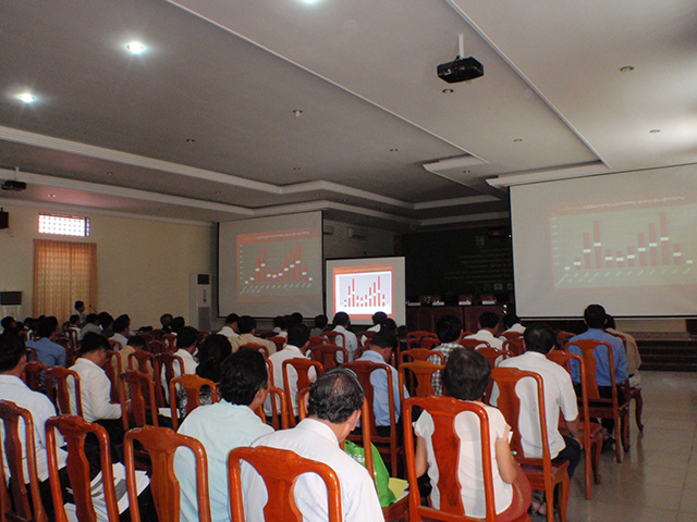 Photo 3. Presentation by Director of Kandal Provincial Department of Planning