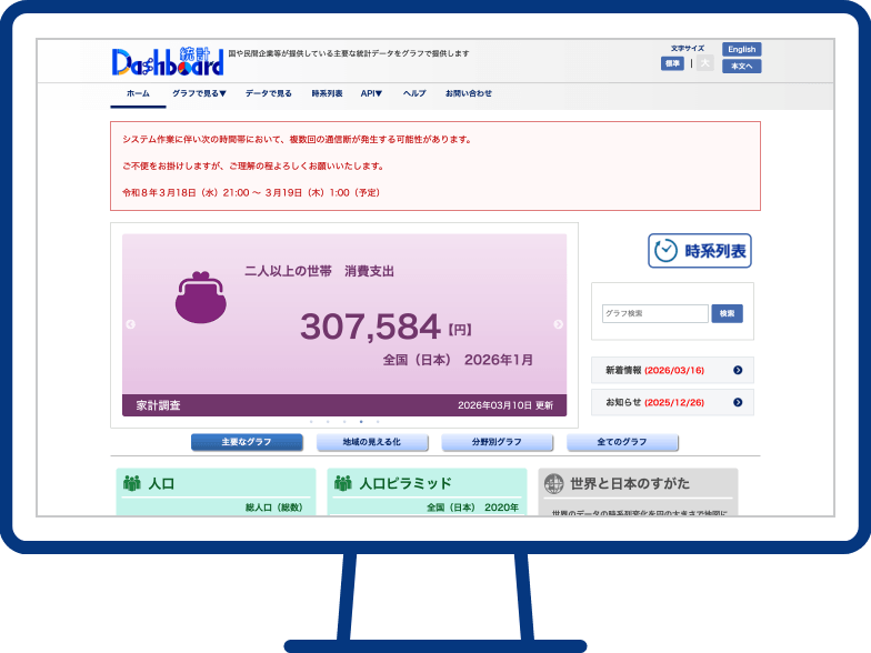 統計ダッシュボードの画像